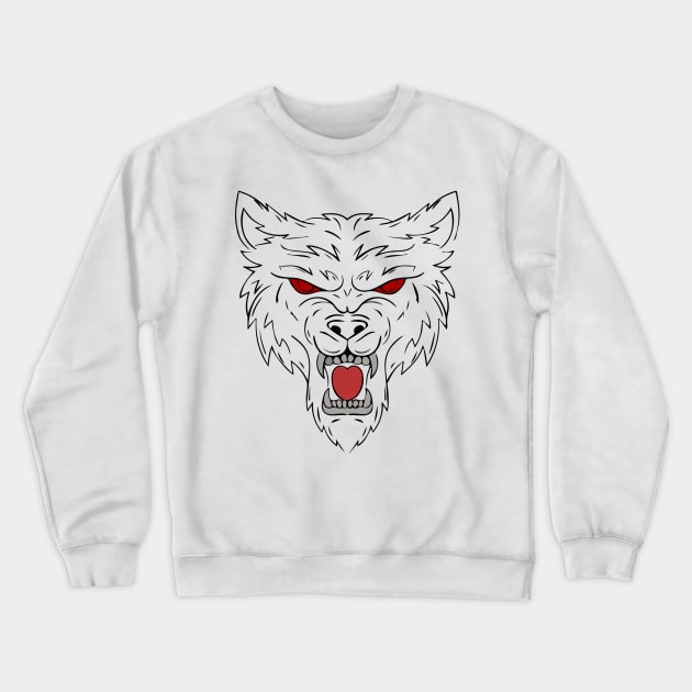 Angry wolf Crewneck Sweatshirt by Right-Fit27